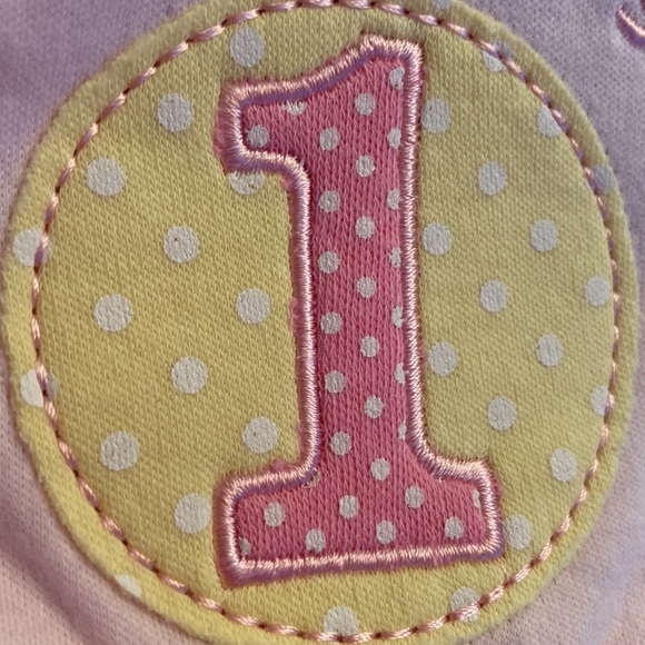 Baby girl 1st birthday bib - Picture 2 of 7